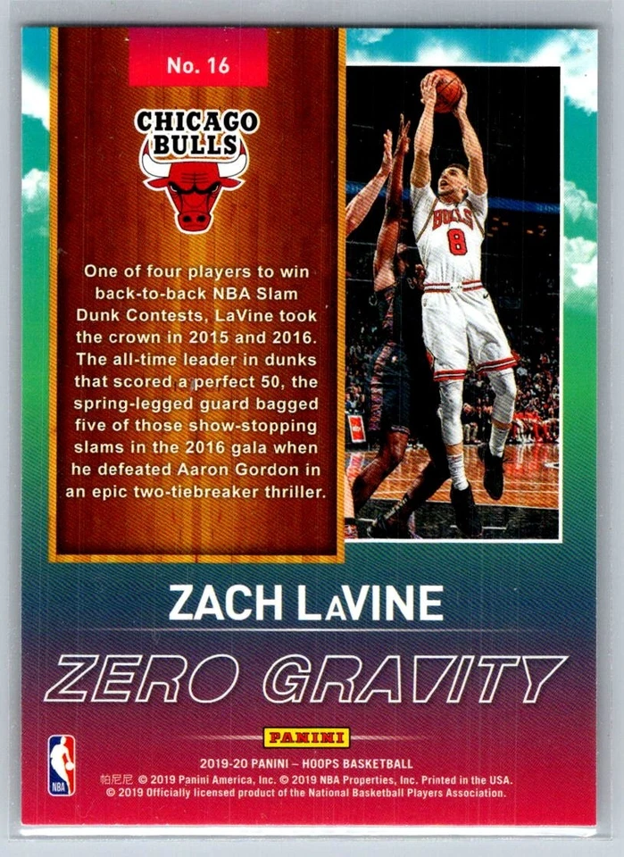 2019-20 Hoops #16 Zach LaVine Zero Gravity - Image 2 of 2