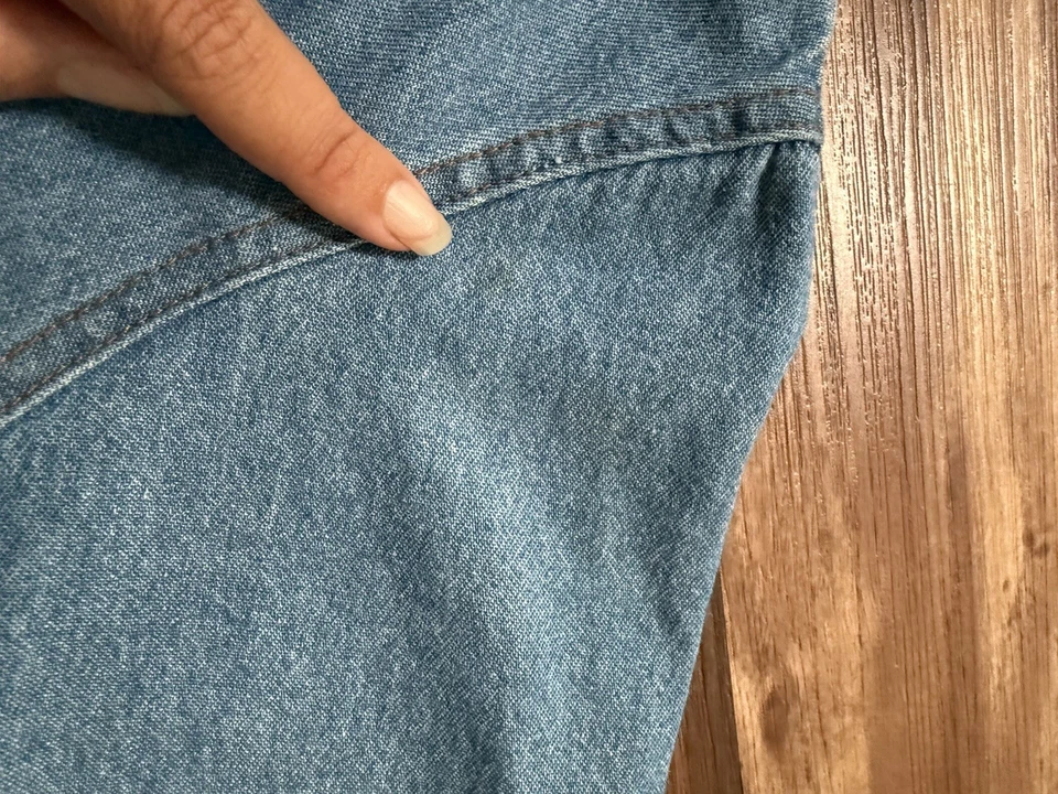 复古 Y2K 100% 棉美国制造牛仔新奇刺绣教师核心 XL — 第 4/4 张图片