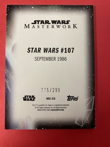 2024 TOPPS STAR WARS MASTERWORK COVERS ART LAST ISSUE #107 RAINBOW FOIL SP /299 - Picture 2 of 2