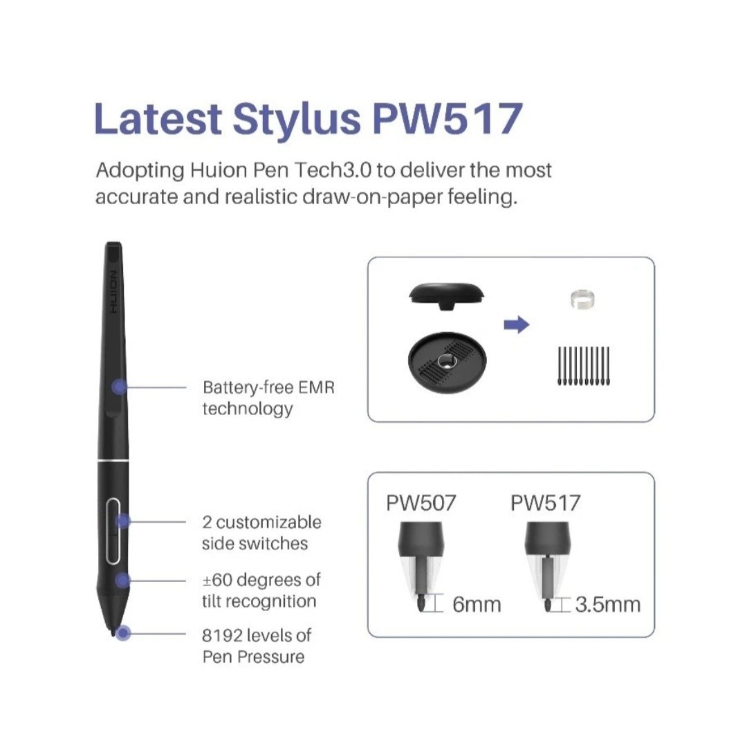 Huion Kamvas 13 Graphics Drawing Pen Tablet - Black (GS1331