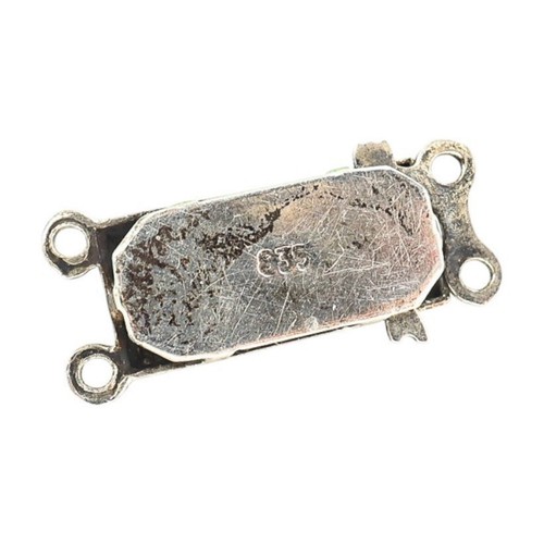 VIntage 835 Art Deco Filigree Sterling Silver Rectangular 2 Strand Box Clasp - Picture 3 of 4