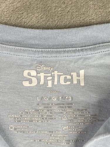 Disneys Stitch Experiment 626 Cropped Blue T-shirt Size Large 11-13 - Picture 6 of 7