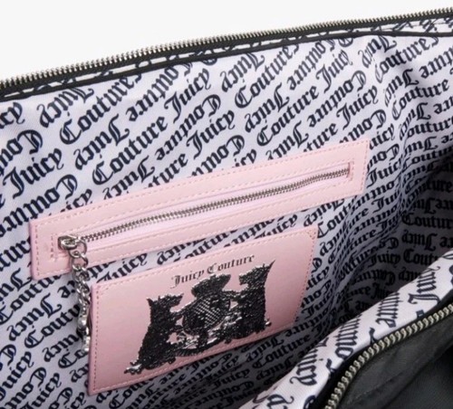 Fabelhafter schwarz & pink Glitzer Juicy Couture wasserdicht Reise/Weekender/Shopper - Bild 2 von 13