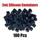 2ml Silicone Container Jar Black Round Non-Stick Wholesale Lot 100 Pcs