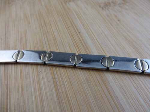 Vintage Milor Yellow Gold Vermeil & Sterling Silver Slave Bracelet Screws #619 - Picture 12 of 17