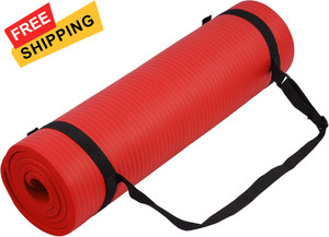 BalanceFrom Go Yoga All Purpose Anti-tear Exercise Mat With Carrying Strap Red