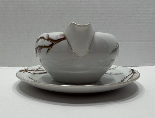 Vintage Kent China Spring Willow Pattern Gravy Boat With Attached Plate - Picture 5 of 12