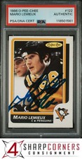 1986 O-PEE-CHEE #122 MARIO LEMIEUX HOF PSA AUTHENTIC DNA AUTO