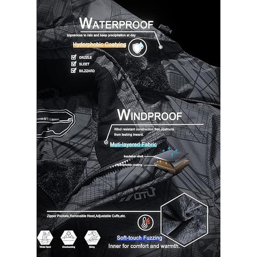 Chaqueta de esquí impermeable para hombre OTU snowboard cortavientos - Imagen 6 de 6