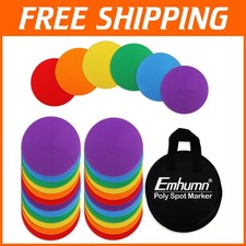 Portable Non-Slip Spot Markers for Gym  PE: 24 Multi-Color Dots in 4  9 Inch