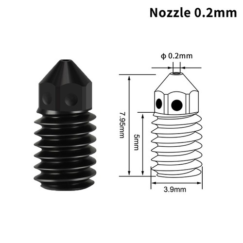 1 Piece Mini Hotend 0.2/0.4/0.6/0.8MM Nozzle Hardened Steel For Bambu Lab A1_S - Zdjęcie 8 z 20