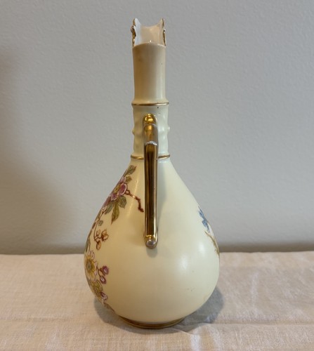 Antiker RW Rudolstadt Germany handbemalter Krug Vase rosa 8,5" nummeriert - Bild 3 von 6
