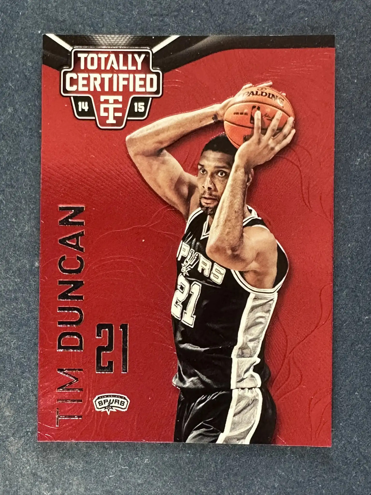 2014-15 Totally Certified Red #109 Tim Duncan Spurs /279 Arms Bent