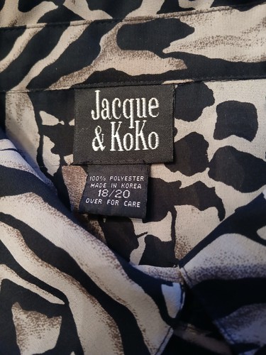 Blusa Jacque & KoKo Marrón y Tostado Estampado Animal Manga Larga Con Botones TALLA 18/20 - Imagen 4 de 7