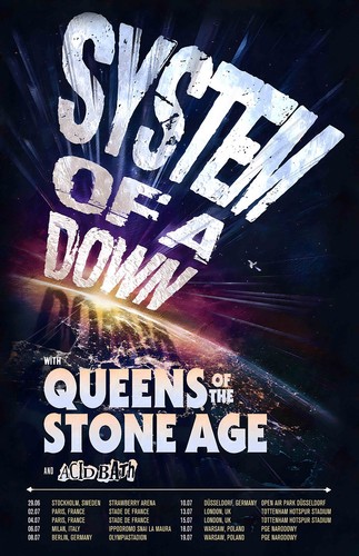 System of a Down 2026 UK & Europe Stadium Tour Framed Poster - Picture 1 of 2