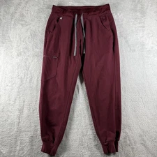Figs Scrub Pants Womens Small Burgundy Zamora Joggers Technical Collection