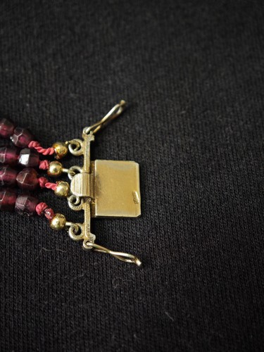 Granat Armband 4 reihig 800 Silber Steckverschluss Blumen um 1900 Granatschmuck - Bild 7 von 24