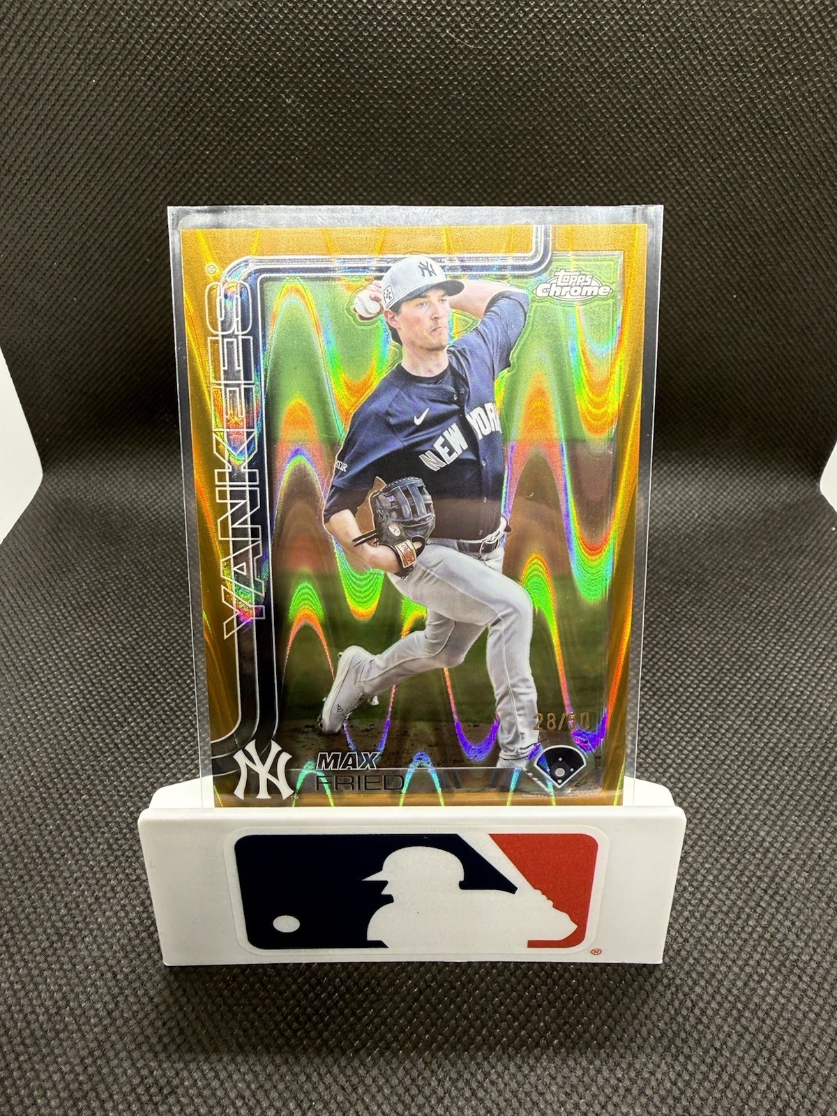 2025 Topps Chrome Max Fried Gold Raywave Refractor 28/50🔥 New York Yankees #39