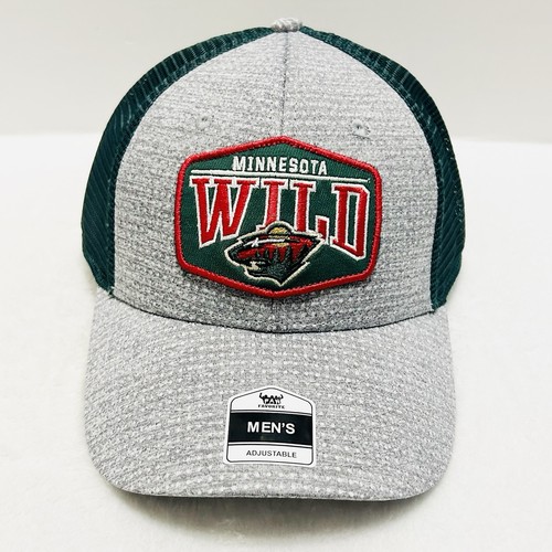 NHL Fan Favorite Minnesota Wild Team Patch Mütze Kappe verstellbar Druckknopflasche grau NHL - Bild 2 von 5