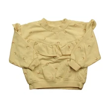 Quincy Mae Ruffle Fleece Sweatshirt Rainbow Toddler Top 3-6 Months Soft Warm