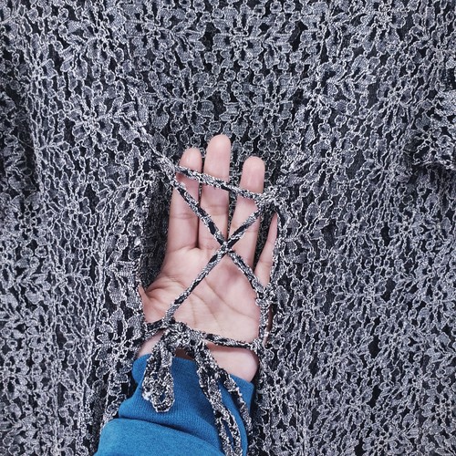 Zenobia Women's Mid Length Dress Black White Lace Cottagecore Peasant Whimsical  - Picture 14 of 15