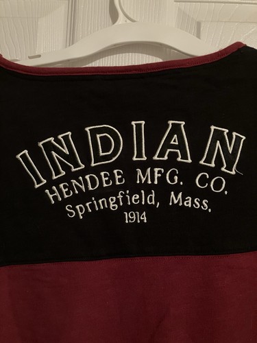 Indian Motorcycle Herren Sweatshirt mit V-Ausschnitt schwarz weinrot Medium - Bild 8 von 10