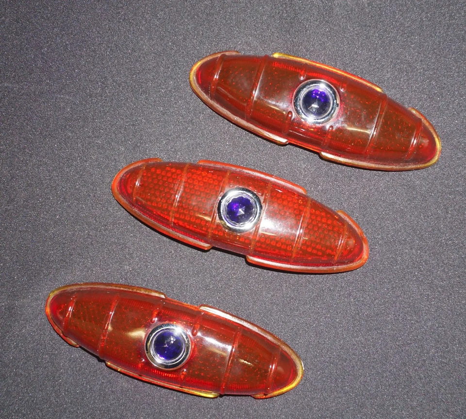 3 lentes de luz trasera de vidrio para automóvil Ford 1949 1950 con lente de lámpara de lujo Blue Dot Foto 2 de 4
