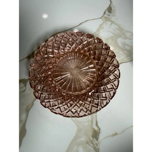 Vtg Anchor Hocking Waterford Waffle Pattern 2 Bread And Butter Plates 6”