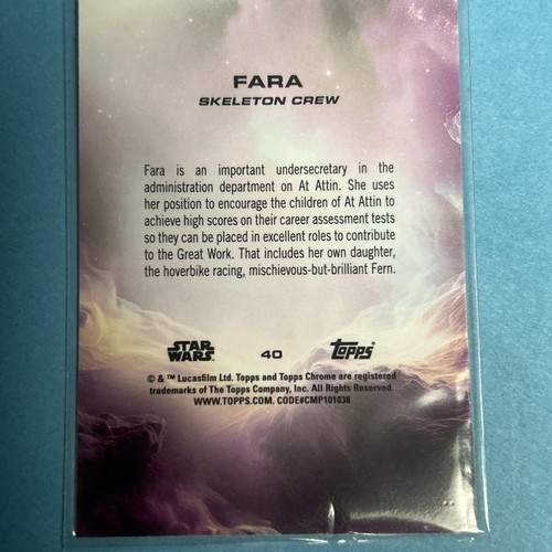 2025 Topps Chrome Star Wars Fara Deput RayWave Refractor #40 - Picture 5 of 5