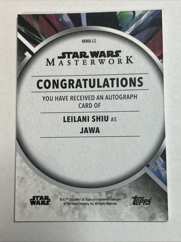 Jawa Auto/2022 Topps Star Wars Masterwork #MWA-LS - Picture 2 of 2