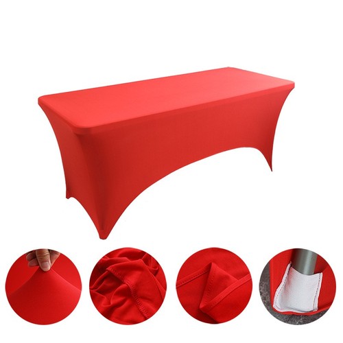 4/5/6/8FT Rectangular Tight Fit Table Cover Spandex Stretch Tablecloth Wedding - Picture 16 of 43