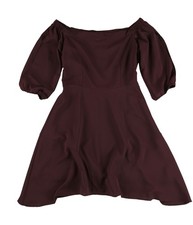 bar III Womens Fit & Flare A-line Dress, blackcurrant, 8
