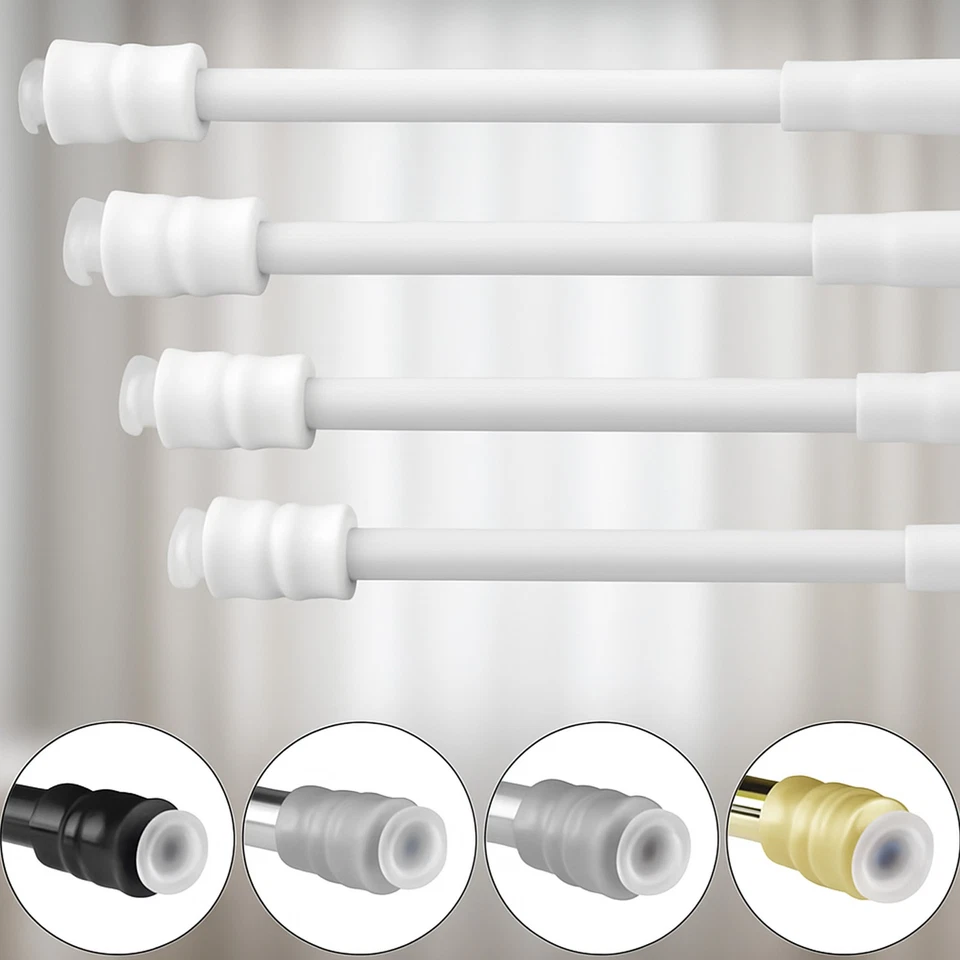 Klemmstangen 1 - 4er Pack ( 40-60 cm ) Schraubtechnik Gardinenstange ausziehbar - Bild 1 von 4