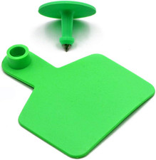 Blank Ear Tags for Cattle Ear Tags, Hogs, Sheep, Livestock - 100 Pieces (Green)