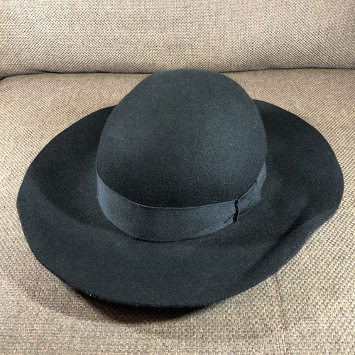 Reiss Wide-Brim Wool Hat Womens Bohemian Floppy Felt Size Size M/S - Picture 2 of 15