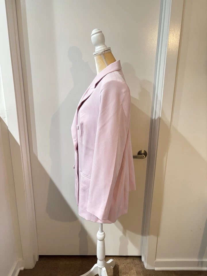 Express 夹克女式 XL 粉红色西装外套双排扣长袖新品 — 第 2/4 张图片