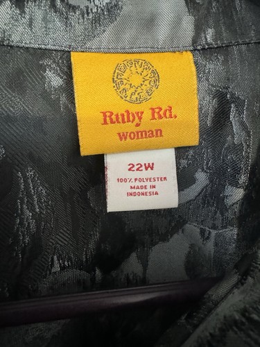 Ruby Rd. Women's Plus Size 22W Metallic Gray Black Jacket Long Sleeve - Picture 2 of 4