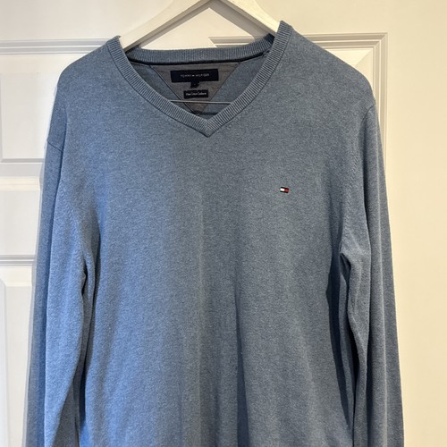 Jersey Tommy Hilfiger Hombre Pima Algodón Cachemira Azul Talla Grande - Imagen 2 de 7