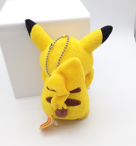 Pokemon Pikachu wide smile funny face 4" keychain plush toy stuffed - Picture 2 of 2
