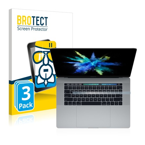 3x BROTECT Panzerfolie Schutzglas für Apple MacBook Pro 15" 2017 (NUR Touch 