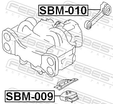SBM-009 FEBEST Lagerung, Motor für SUBARU - Bild 2 von 2