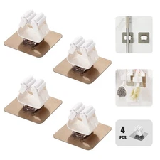 Shaoduoli Self-Adhesive Mop Holder,Broom Wall Mounted Rack,Sweeper Gripper Ha...