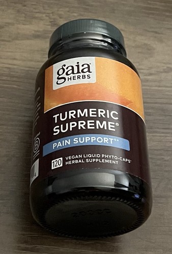 Gaia Herbs, Turmeric Supreme PAIN SUPPORT, 120 Phyto-Caps NEW SEALED