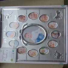 My First Year Baby Pictures Silver Metal Photo Frame