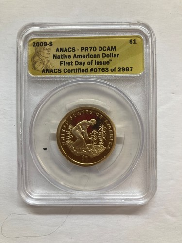 2009S ANACS - PR70 DCAM Native American Dollar First Day of Issue - Picture 1 of 2