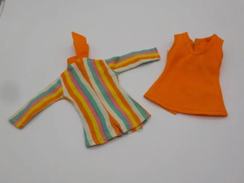 Vintage Barbie Clone Colorful Romper Hot pants & Orange Tunic Top Shillman?