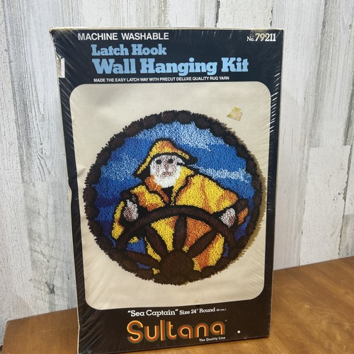 Sultana Latch Hook Rug Wall Hanging Pattern, Sea Captain 24” Round 79211