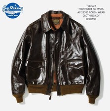 Mens Buzz Rickson  s A 2 New Rough Wear BR80593 Flight Jacket Leather Jacket BUZ