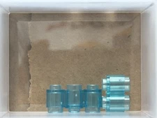 LEGO Parts - Trans-Light Blue Brick, Round 1 x 1 - No 3062 - QTY 5