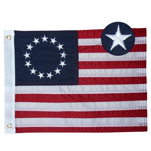 Betsy Ross Flagge 12 x 18 Zoll Outdoor bestickt klein 13 Sterne amerikanische Flaggen... - Bild 1 von 4